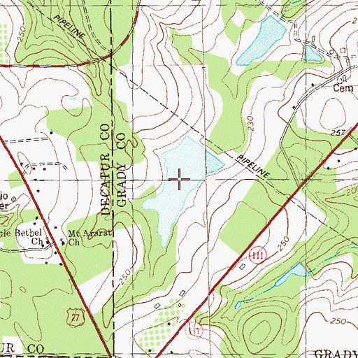 Topographic Map of Sugar Plum Lake, GA