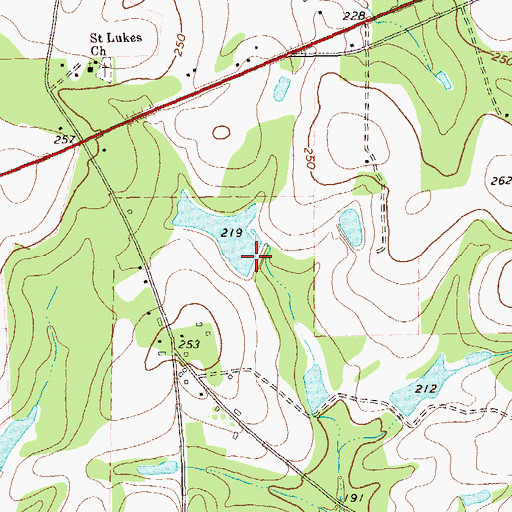 Topographic Map of Gainey Lake Dam, GA