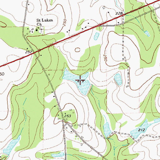 Topographic Map of Gainey Lake, GA