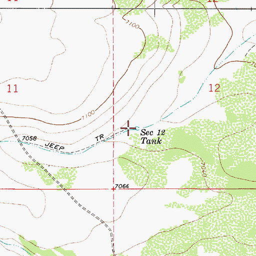 Topographic Map of Section Twelve Tank, AZ
