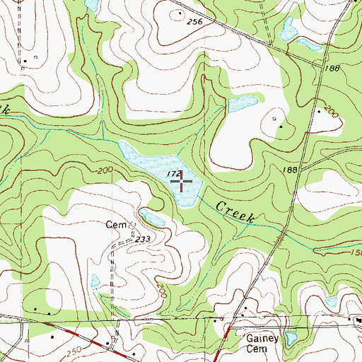 Topographic Map of Harold Lake, GA