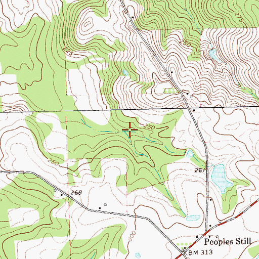 Topographic Map of Terrell Lake Dam, GA