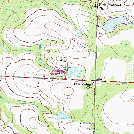 Topographic Map of Taylor Lake Dam, GA
