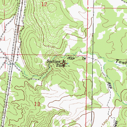 Topographic Map of Section Thirteen Tank, AZ