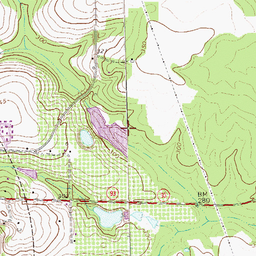 Topographic Map of Hand Lake Dam, GA