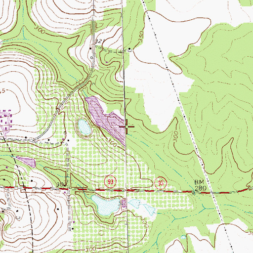 Topographic Map of Hand Lake, GA