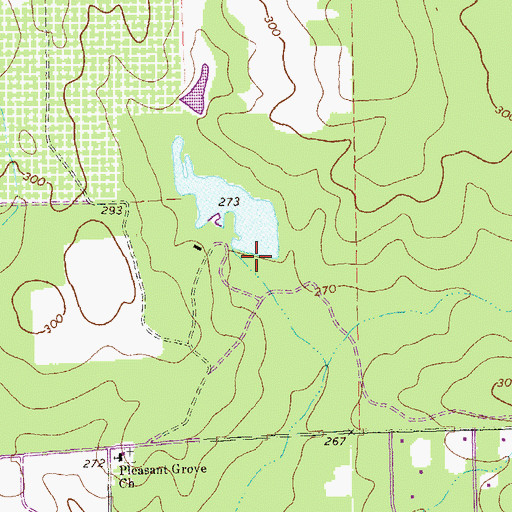 Topographic Map of Weatherby Lake Dam, GA