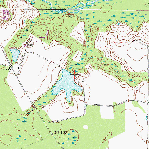 Topographic Map of Jordan Lake Dam, GA