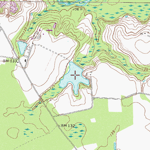 Topographic Map of Jordan Lake, GA