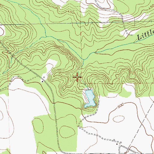 Topographic Map of Merritt Lake Dam, GA