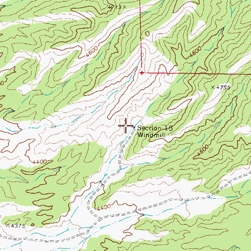 Topographic Map of Section Fifteen Windmill, AZ