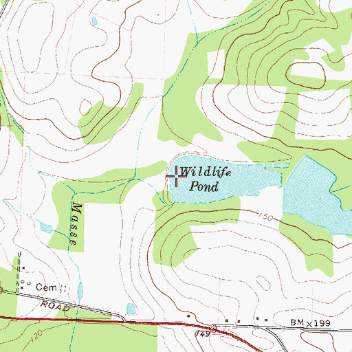 Topographic Map of Wildlife Pond Dam, GA