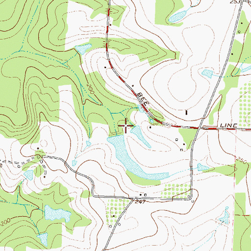Topographic Map of Bannister Lake Dam, GA