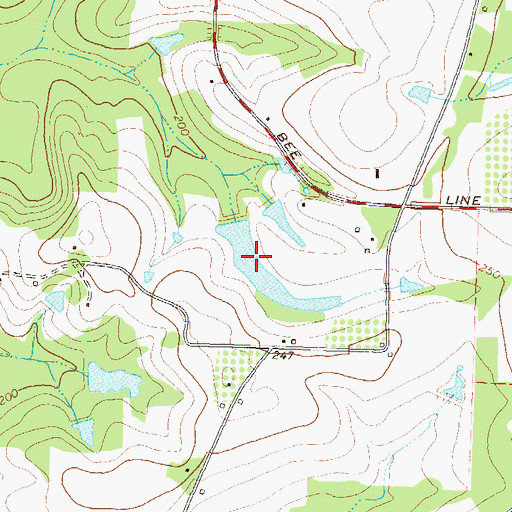 Topographic Map of Bannister Lake, GA