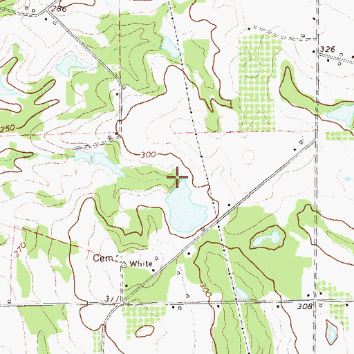 Topographic Map of Sevell Lake Dam, GA