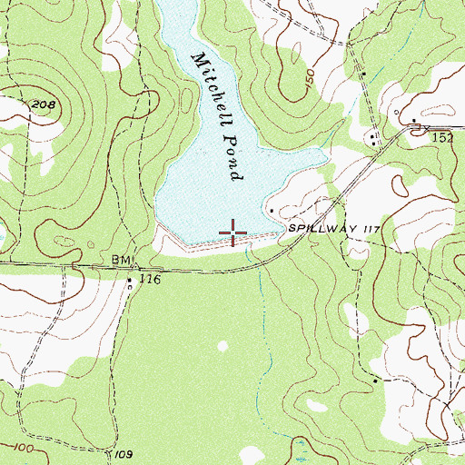 Topographic Map of Mitchell Pond Dam, GA