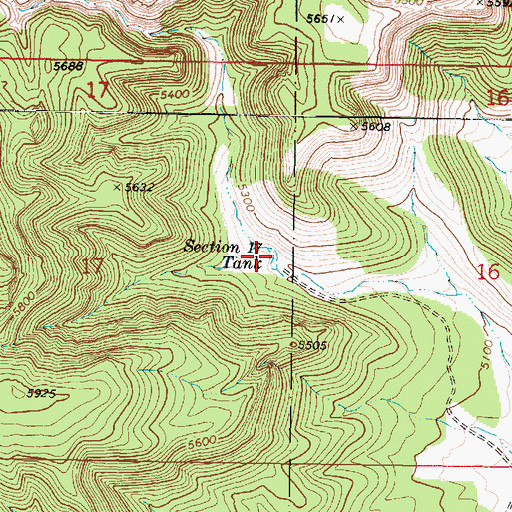 Topographic Map of Section Seventeen Tank, AZ