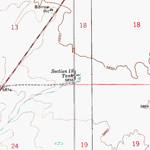 Topographic Map of Section Eighteen Tank, AZ