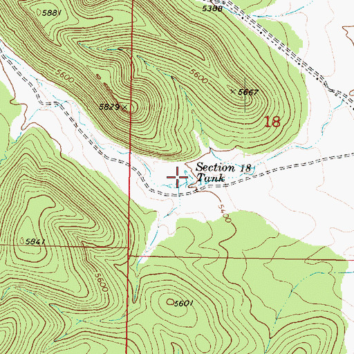 Topographic Map of Section Eighteen Tank, AZ