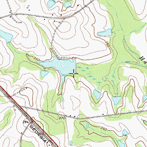 Topographic Map of Sumner Lake Dam, GA