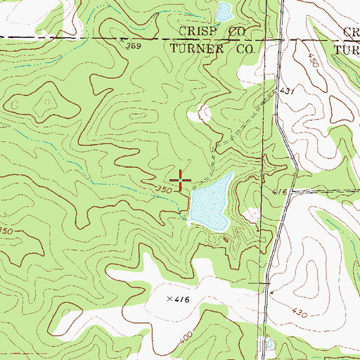 Topographic Map of Mckinney Lake Dam, GA