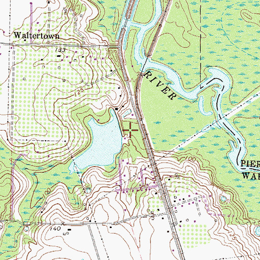 Topographic Map of Shriners Club Lake Dam, GA