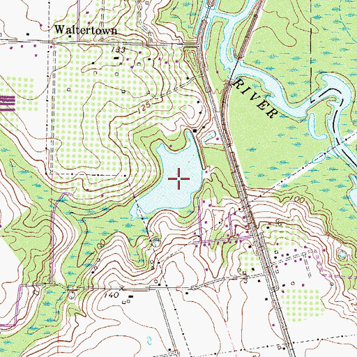 Topographic Map of Shriners Club Lake, GA