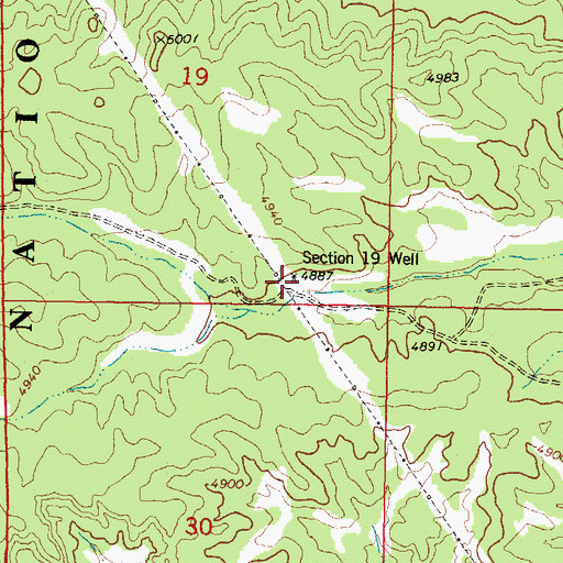Topographic Map of Section Nineteen Well, AZ