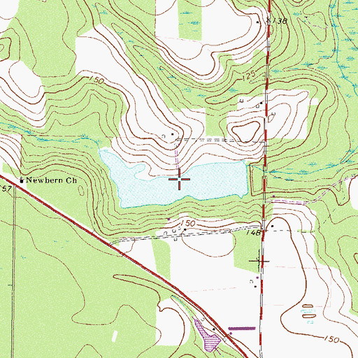 Topographic Map of King 0 Lee Lake, GA