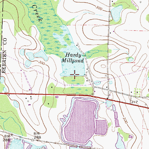 Topographic Map of Hardy Millpond Dam, GA