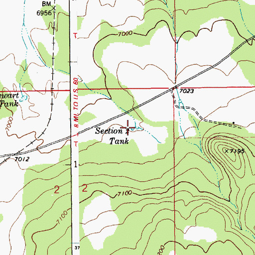 Topographic Map of Section Two Tank, AZ