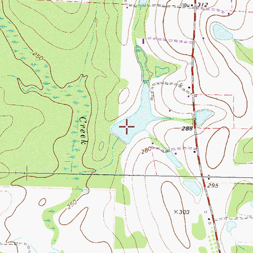 Topographic Map of Martin Lake Dam, GA