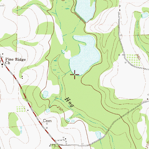 Topographic Map of McMillian Lake Dam, GA