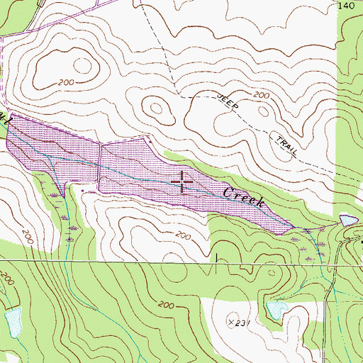 Topographic Map of Bush Lake, GA