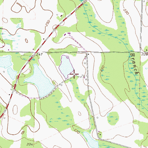 Topographic Map of Okuinn Lake Dam, GA