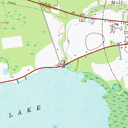 Topographic Map of Banks Lake Dam, GA