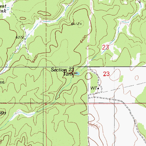 Topographic Map of Section Twentythree Tank, AZ