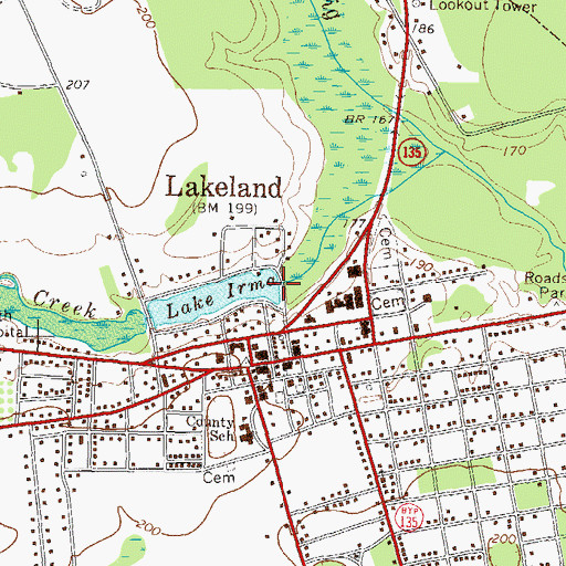 Topographic Map of Lake Irma Dam, GA