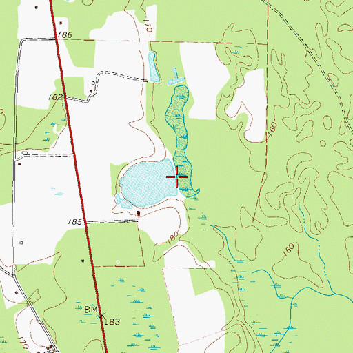 Topographic Map of Howell Lake Dam, GA