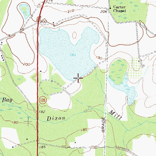 Topographic Map of Carter Lake Dam, GA