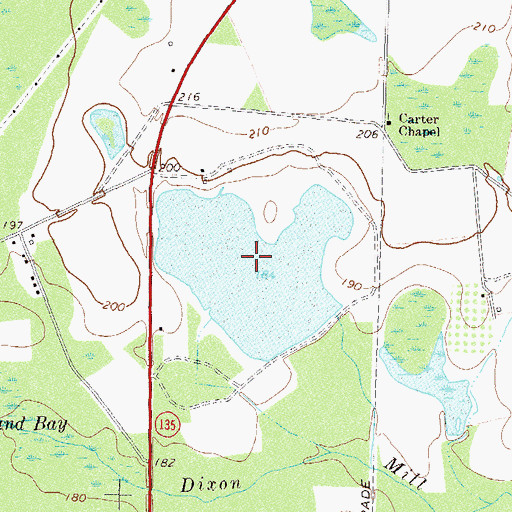 Topographic Map of Carter Lake, GA