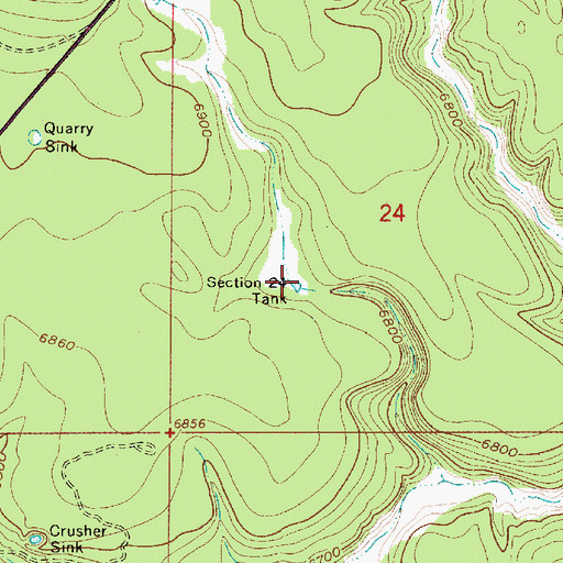 Topographic Map of Section Twentyfour Tank, AZ