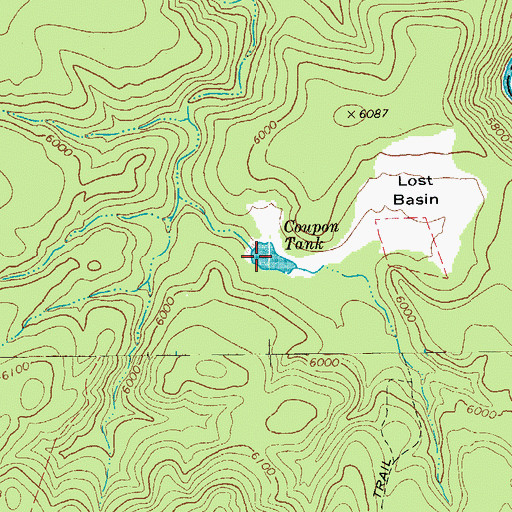 Topographic Map of Coupon Tank, AZ