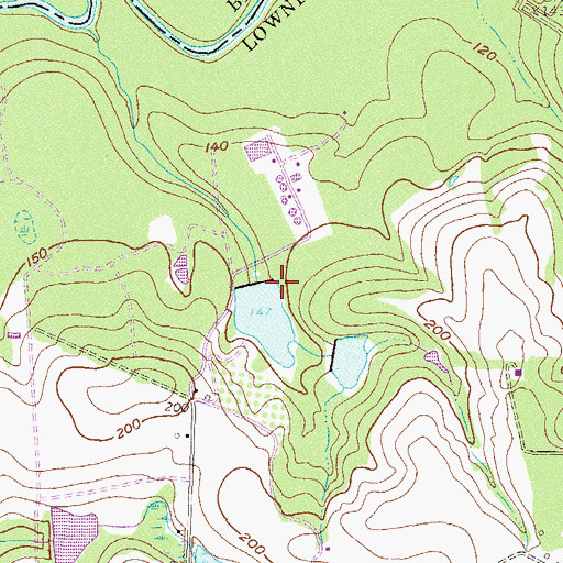 Topographic Map of Wetherington Lake Dam, GA