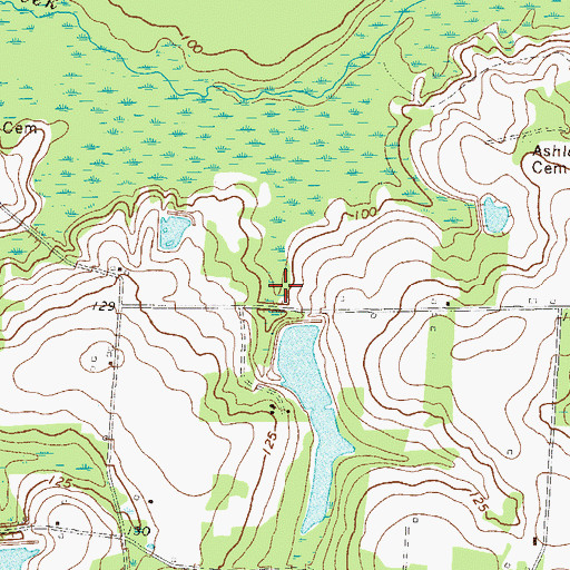 Topographic Map of Youmans Lake Dam, GA
