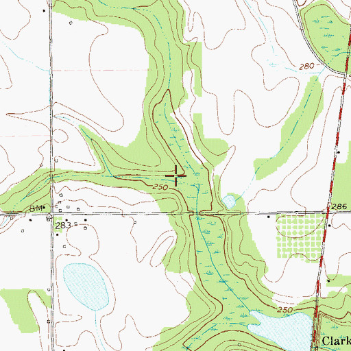 Topographic Map of Laing Lake Dam, GA
