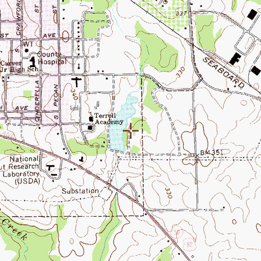 Topographic Map of Boyd Lake Dam, GA