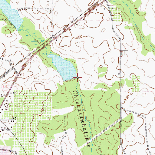 Topographic Map of Chamblis Lake Dam, GA
