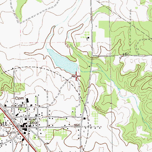Topographic Map of Ballingtine Lake Dam, GA