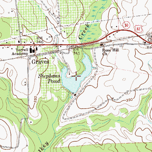 Topographic Map of Stephans Pond, GA